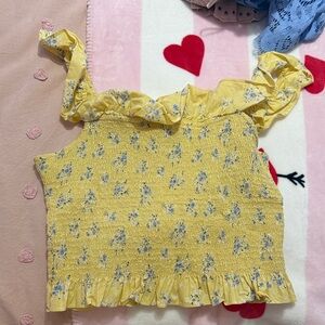 Yellow floral shirt